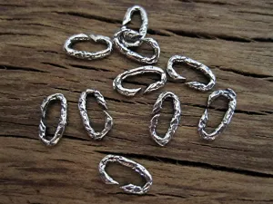 Small Textured Sterling Silver Open Jump Rings (set of eight) (N)