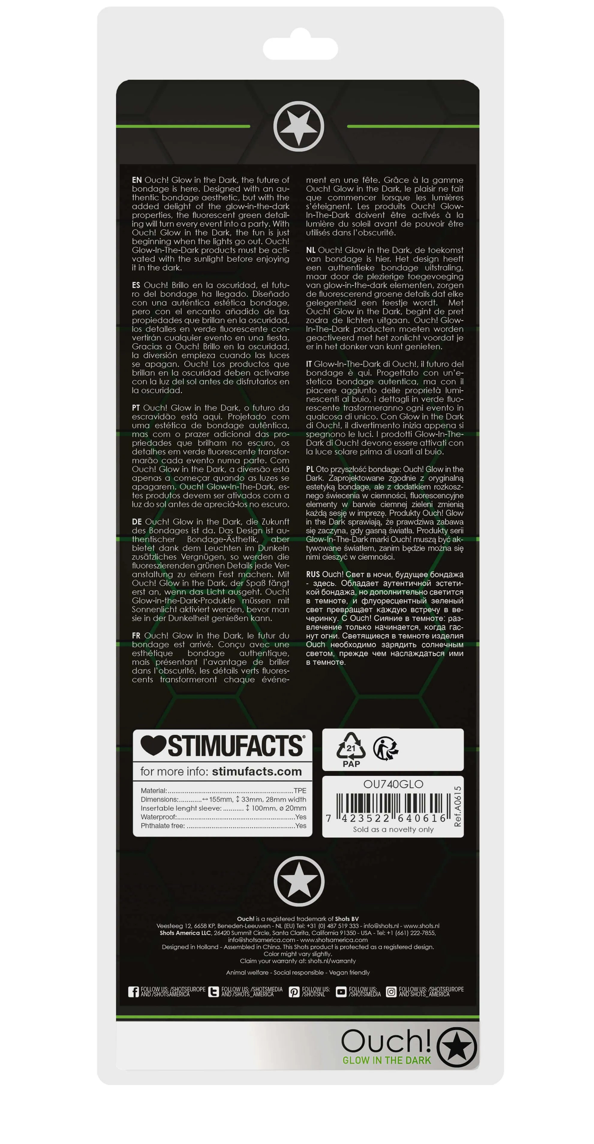 Smooth Stretchy Penis Sleeve - Glow in the Dark