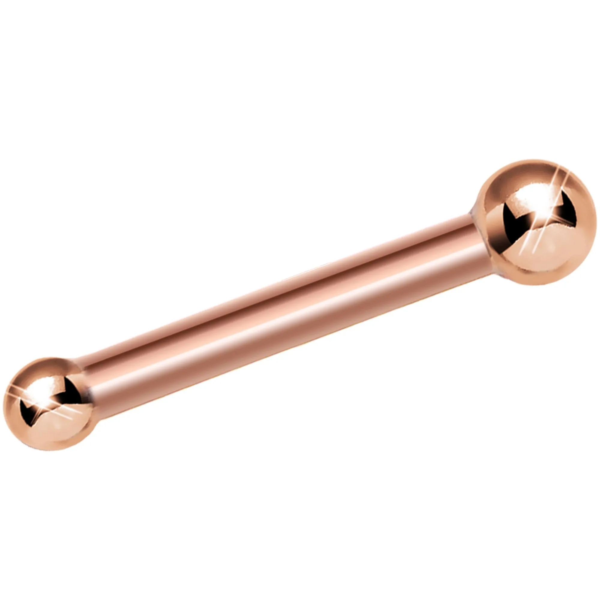 Solid 14KT Rose Gold 1.5mm Ball Nose Ring
