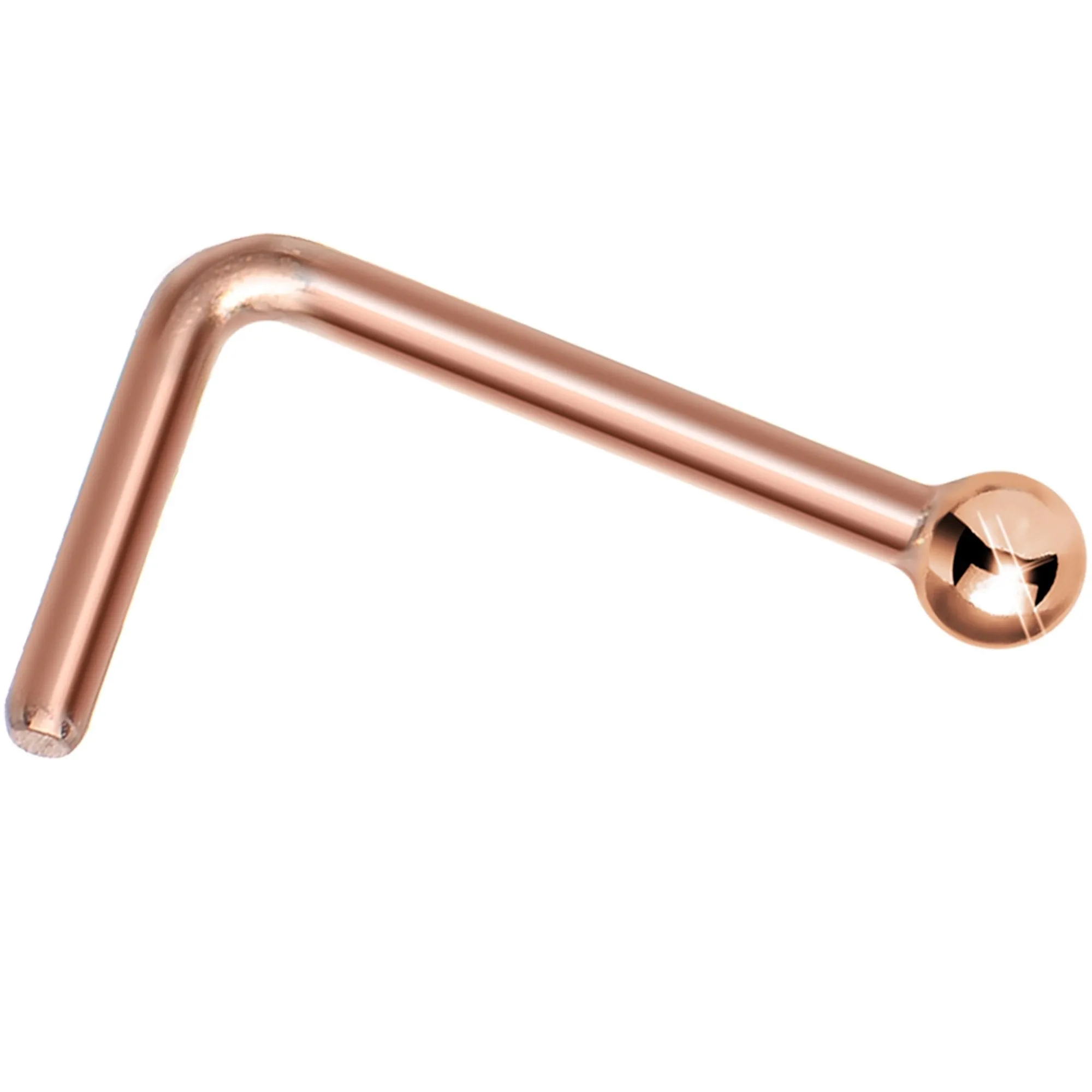 Solid 14KT Rose Gold 1.5mm Ball Nose Ring