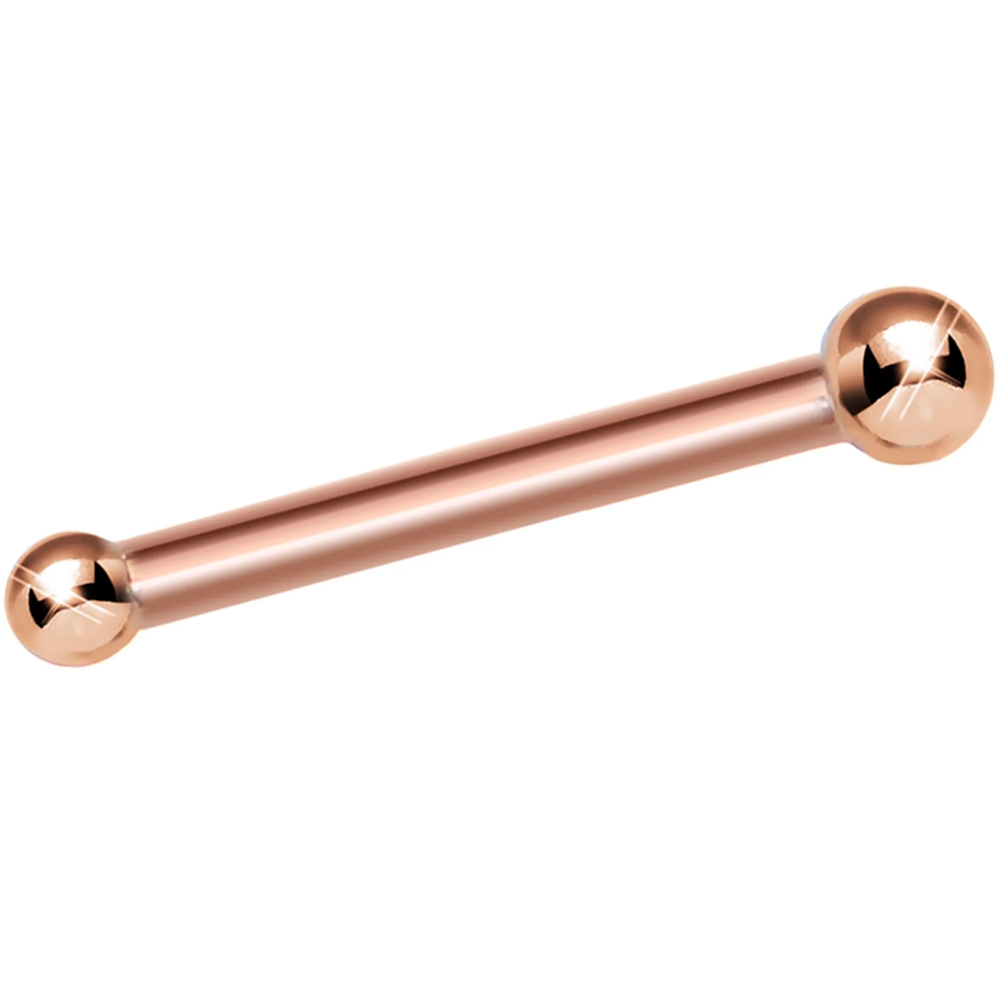 Solid 14KT Rose Gold 1.5mm Ball Nose Ring