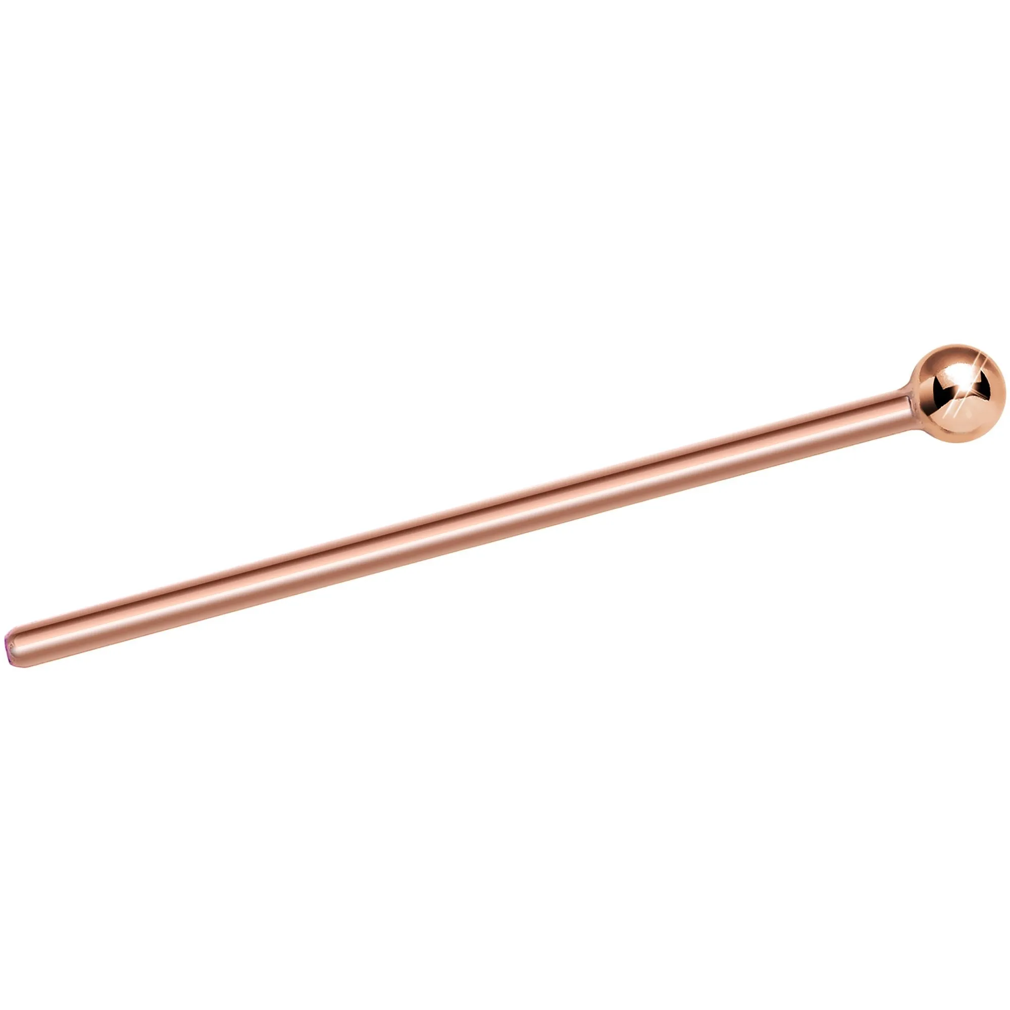 Solid 14KT Rose Gold 1.5mm Ball Nose Ring