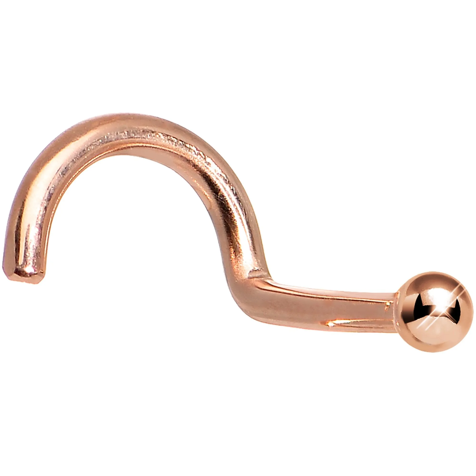 Solid 14KT Rose Gold 1.5mm Ball Nose Ring