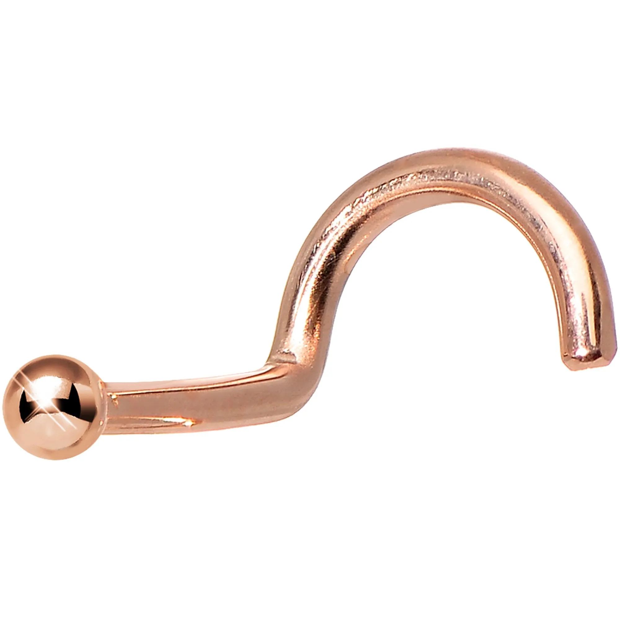 Solid 14KT Rose Gold 1.5mm Ball Nose Ring