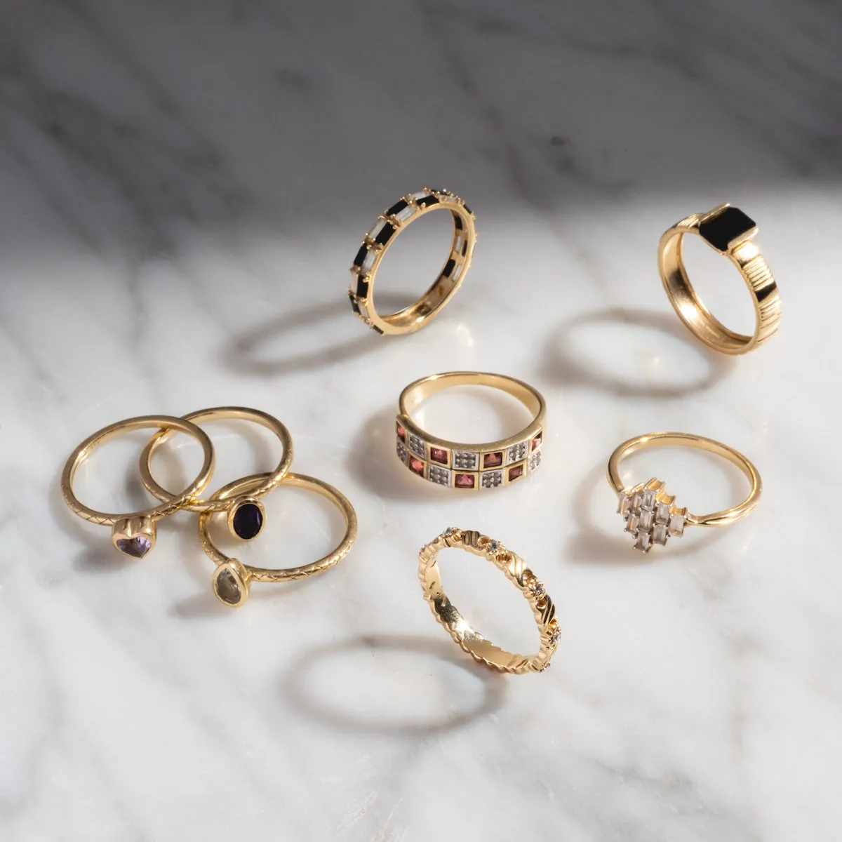 Solid Gold Vintage Inspired Baguette Shield Ring