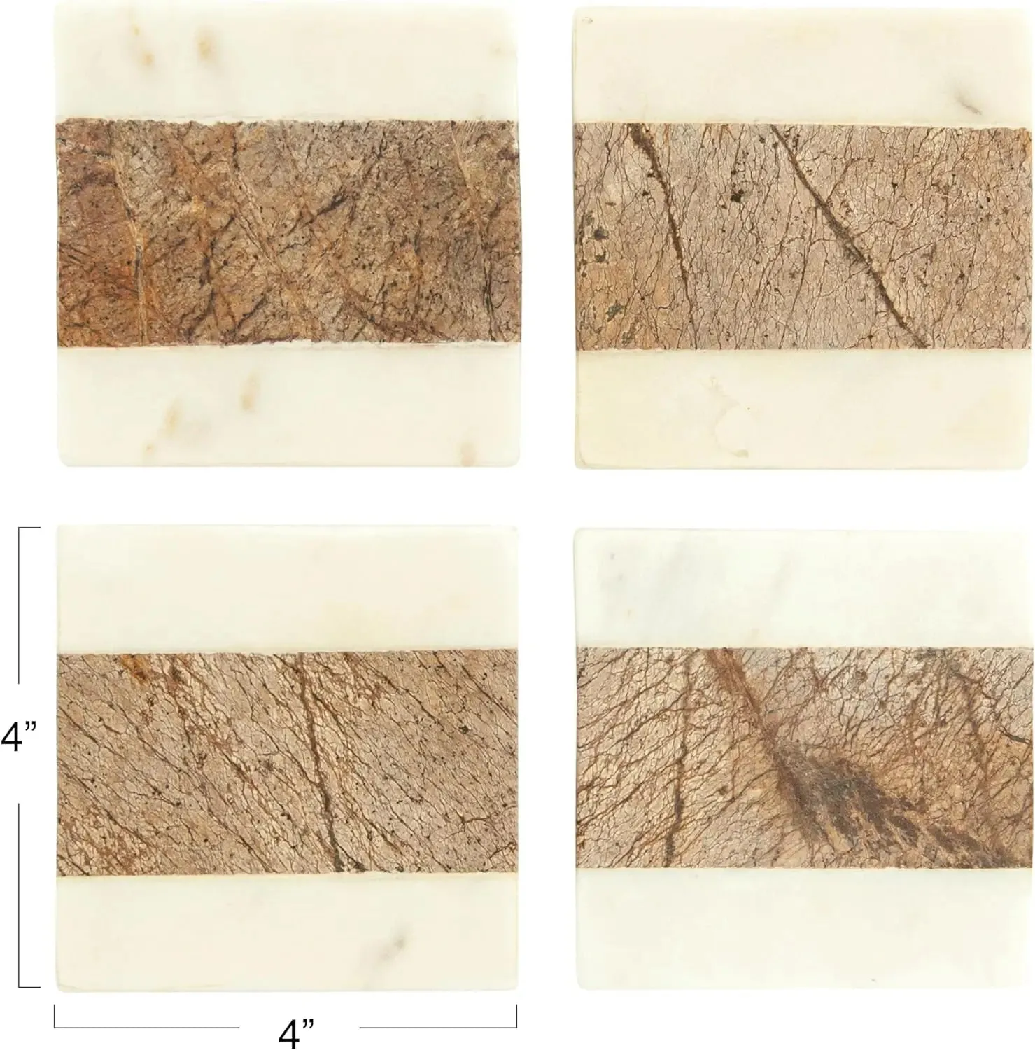 SQUARE MARBLE COASTERS WITH JUTE STRING
