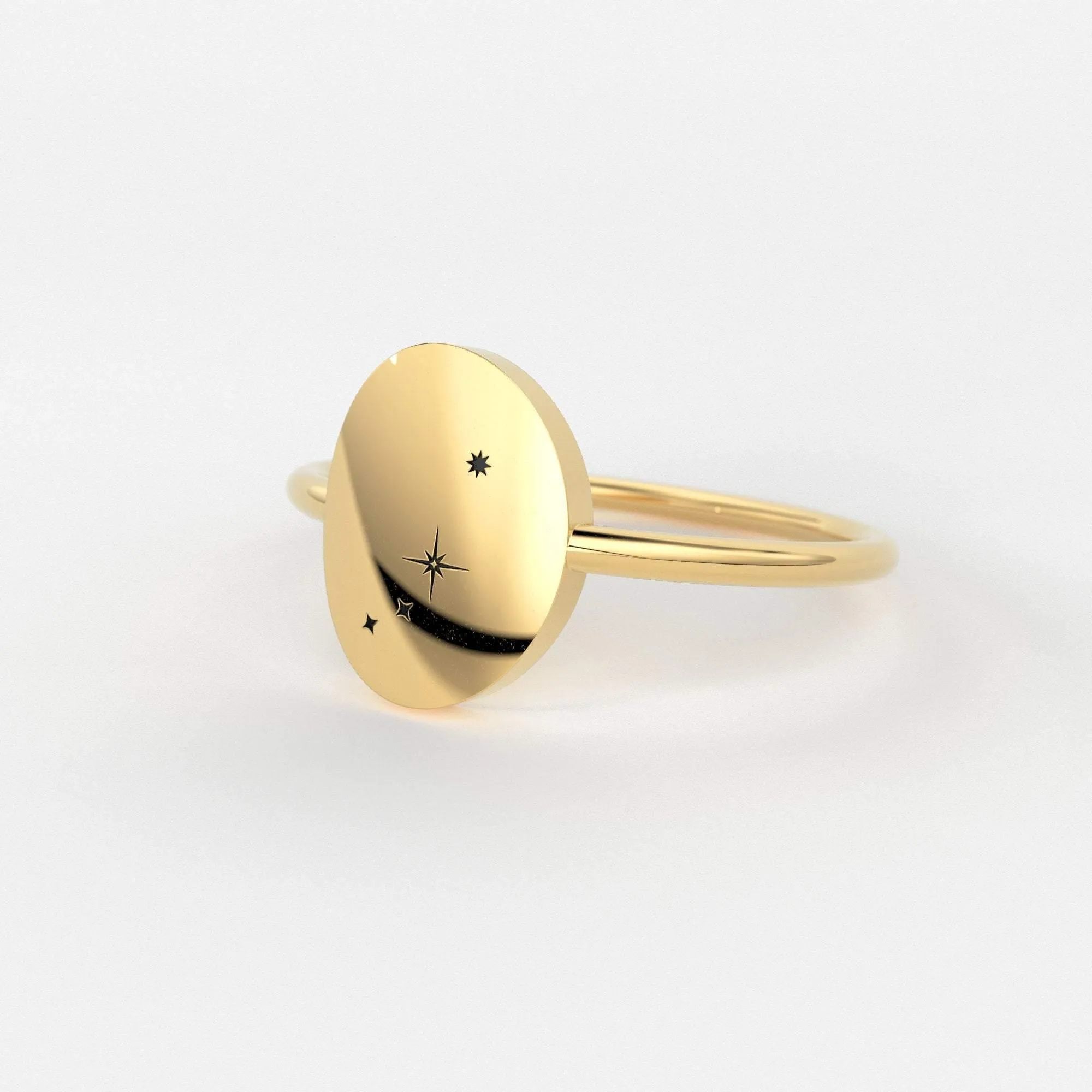 Star Signet Ring / 14K Solid Gold / Custom Zodiac Ring / Constellation Ring / Signet Ring / Stackable Star Rings / Personalized Gift for her