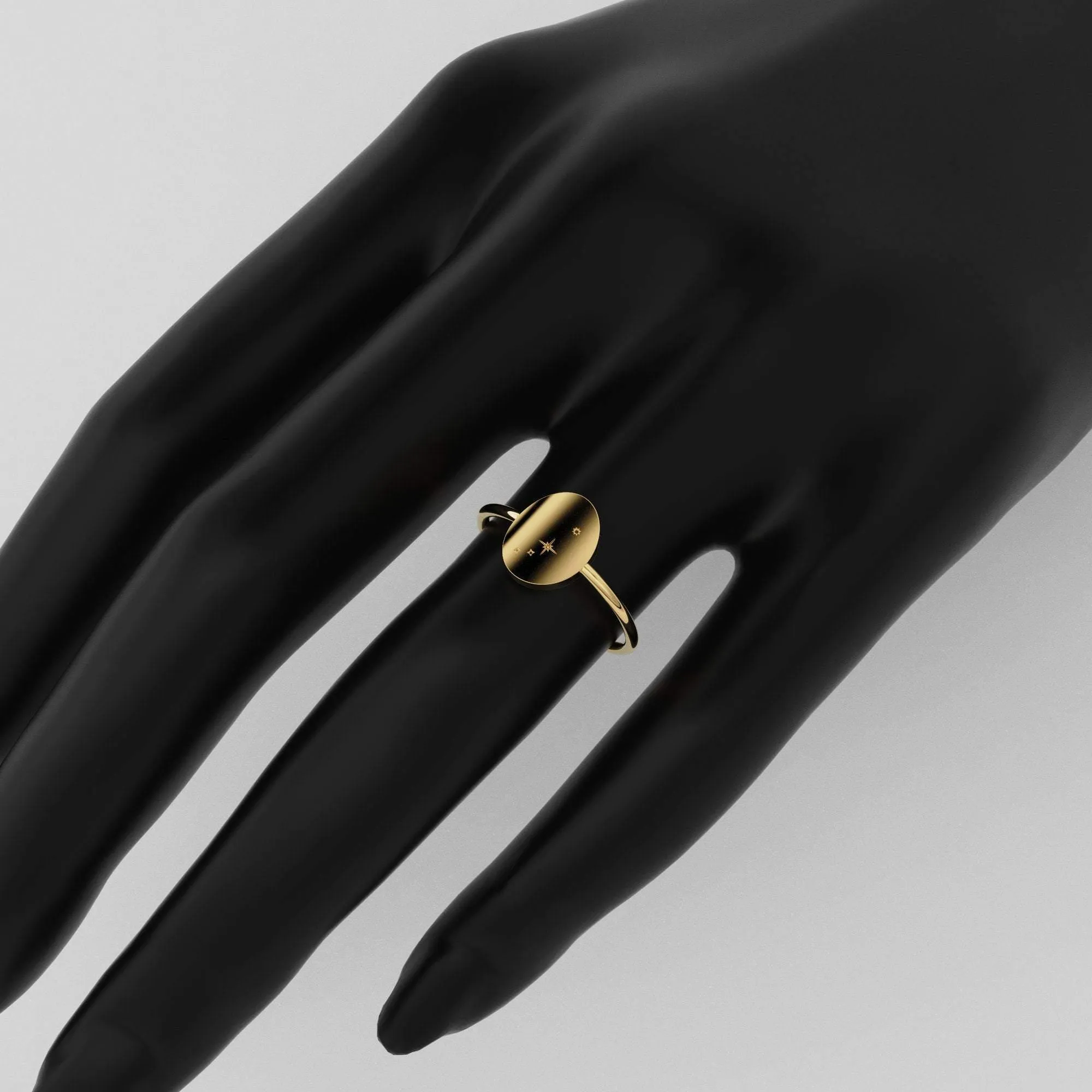 Star Signet Ring / 14K Solid Gold / Custom Zodiac Ring / Constellation Ring / Signet Ring / Stackable Star Rings / Personalized Gift for her