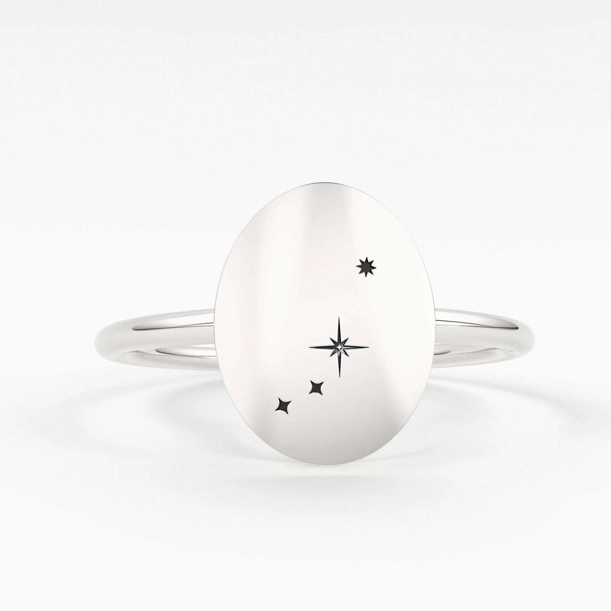 Star Signet Ring / 14K Solid Gold / Custom Zodiac Ring / Constellation Ring / Signet Ring / Stackable Star Rings / Personalized Gift for her