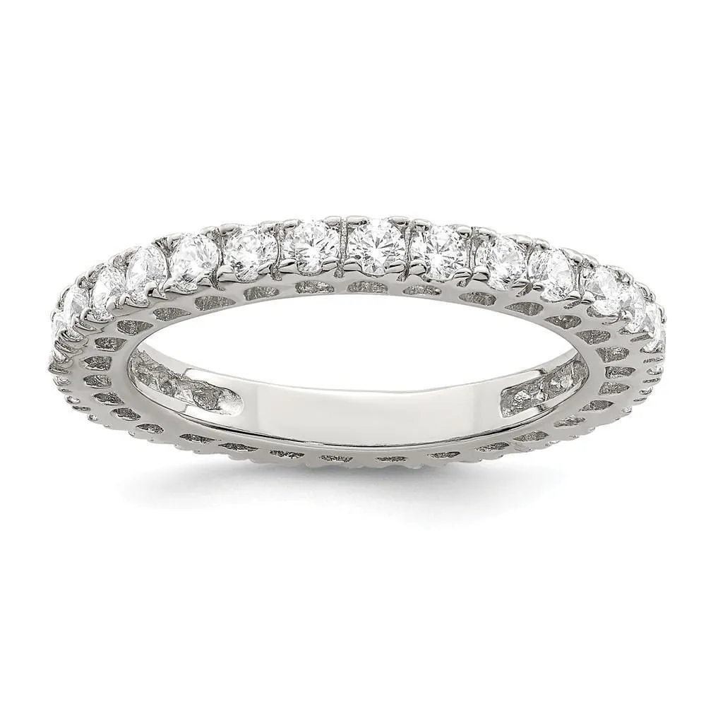 Sterling Silver Eternity Cubic Zirconia Ring