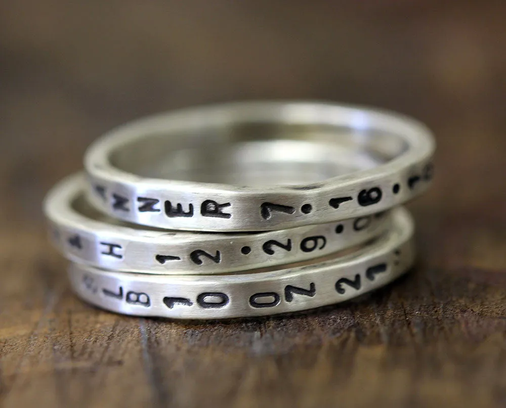 Sterling Silver Name Stacking Rings – Set Of 3 (S0191)