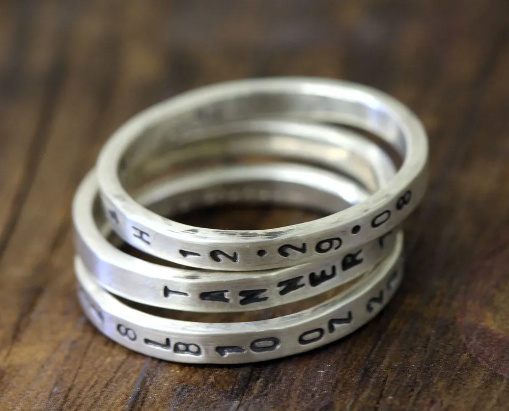 Sterling Silver Name Stacking Rings – Set Of 3 (S0191)