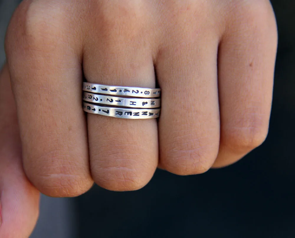Sterling Silver Name Stacking Rings – Set Of 3 (S0191)
