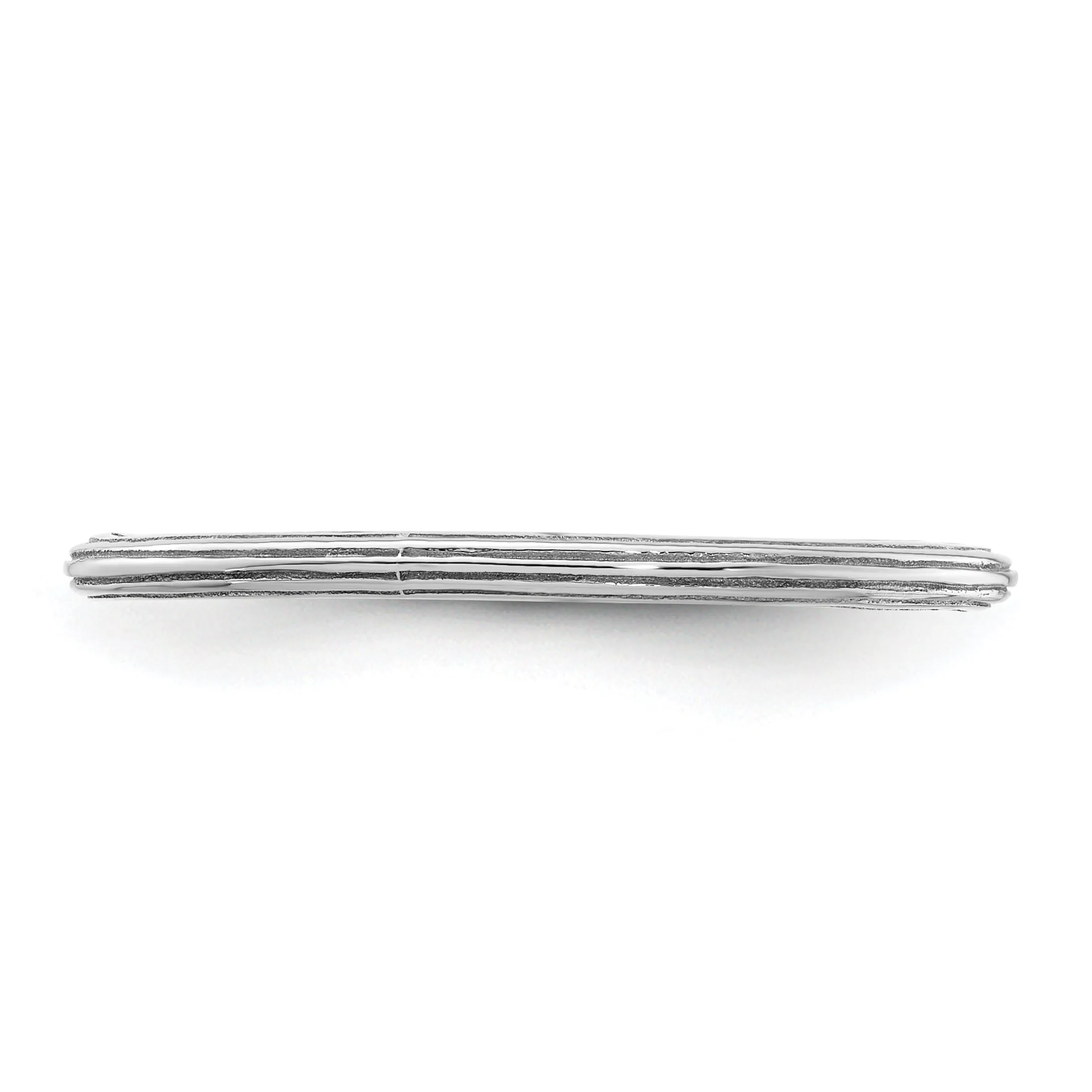 Sterling Silver Rhodium Step-Down Ring