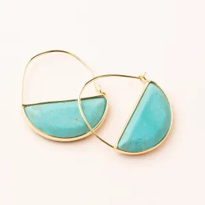 STONE PRISM HOOP EARRING -  TURQUOISE