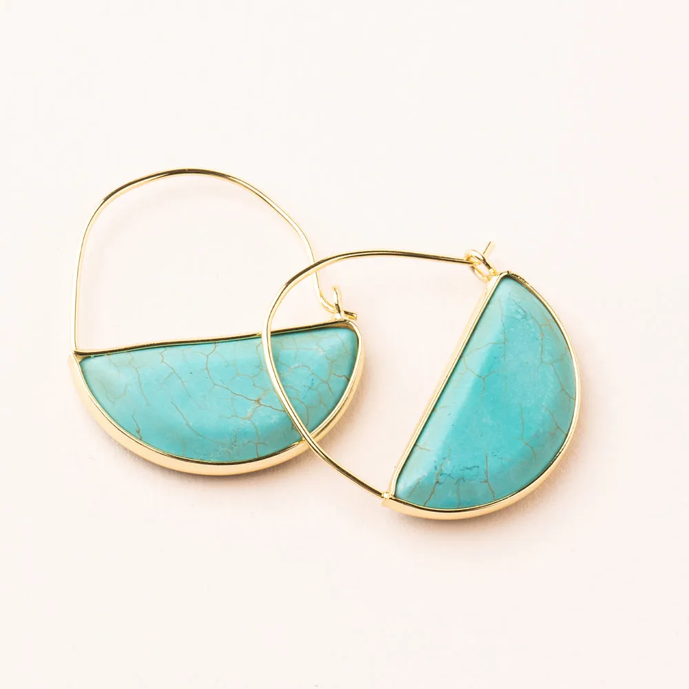 STONE PRISM HOOP EARRING -  TURQUOISE