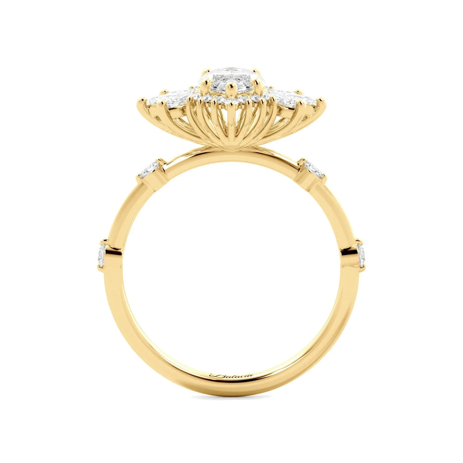 Sunburst Marquise Custom Engagement Ring