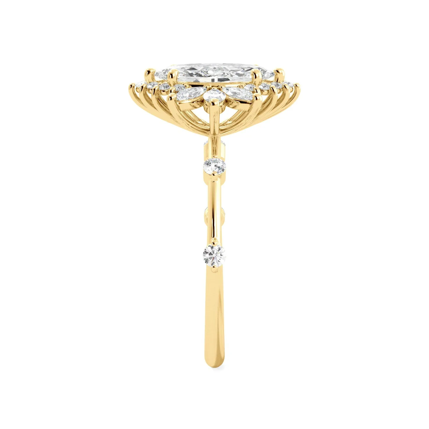 Sunburst Marquise Custom Engagement Ring