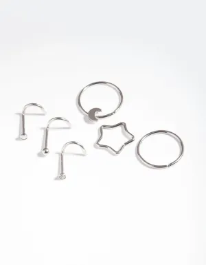 Surgical Steel Celestial Nose Jewellery 6-Pack
