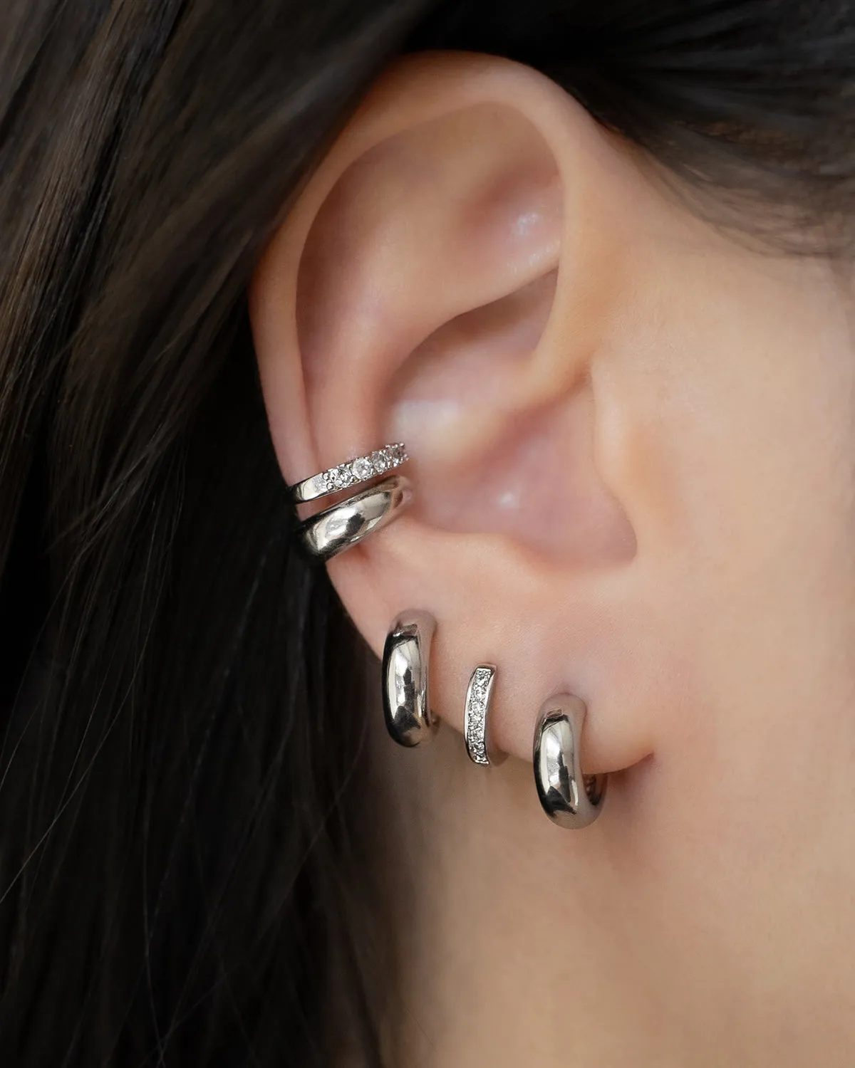 SUZI Hoops in Silver