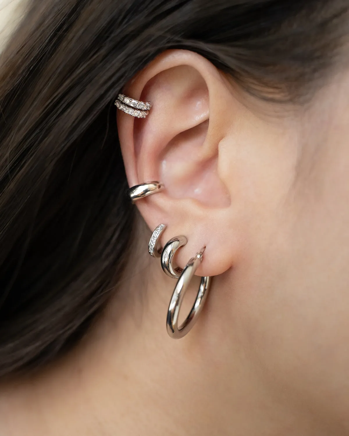 SUZI Hoops in Silver