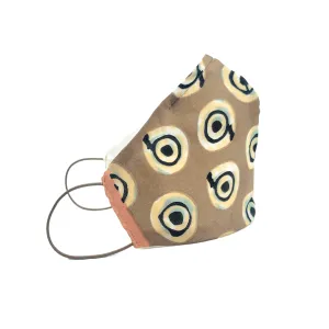 Taupe and Salmon Contemporary Evil Eye Double Layer Mask