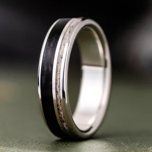 The Audrey | Women's Whiskey Barrel & Antler Silver Ring