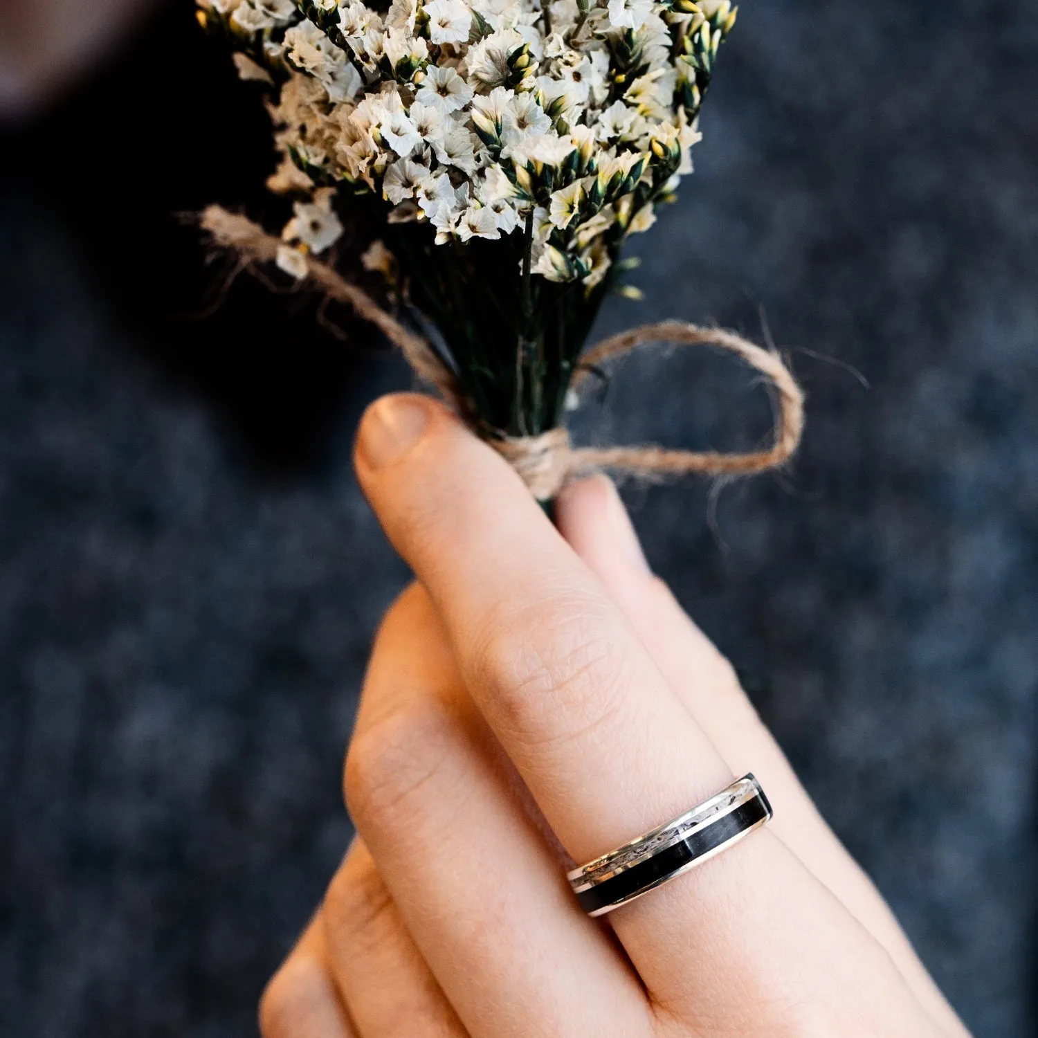 The Audrey | Women's Whiskey Barrel & Antler Silver Ring