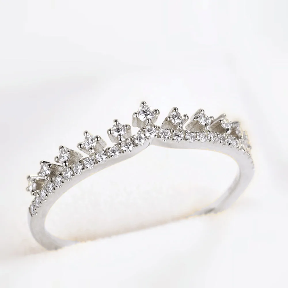 Tiara Shape Stackable Diamond Wedding Ring