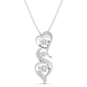 Triple Heart Dancing Diamond Pendant