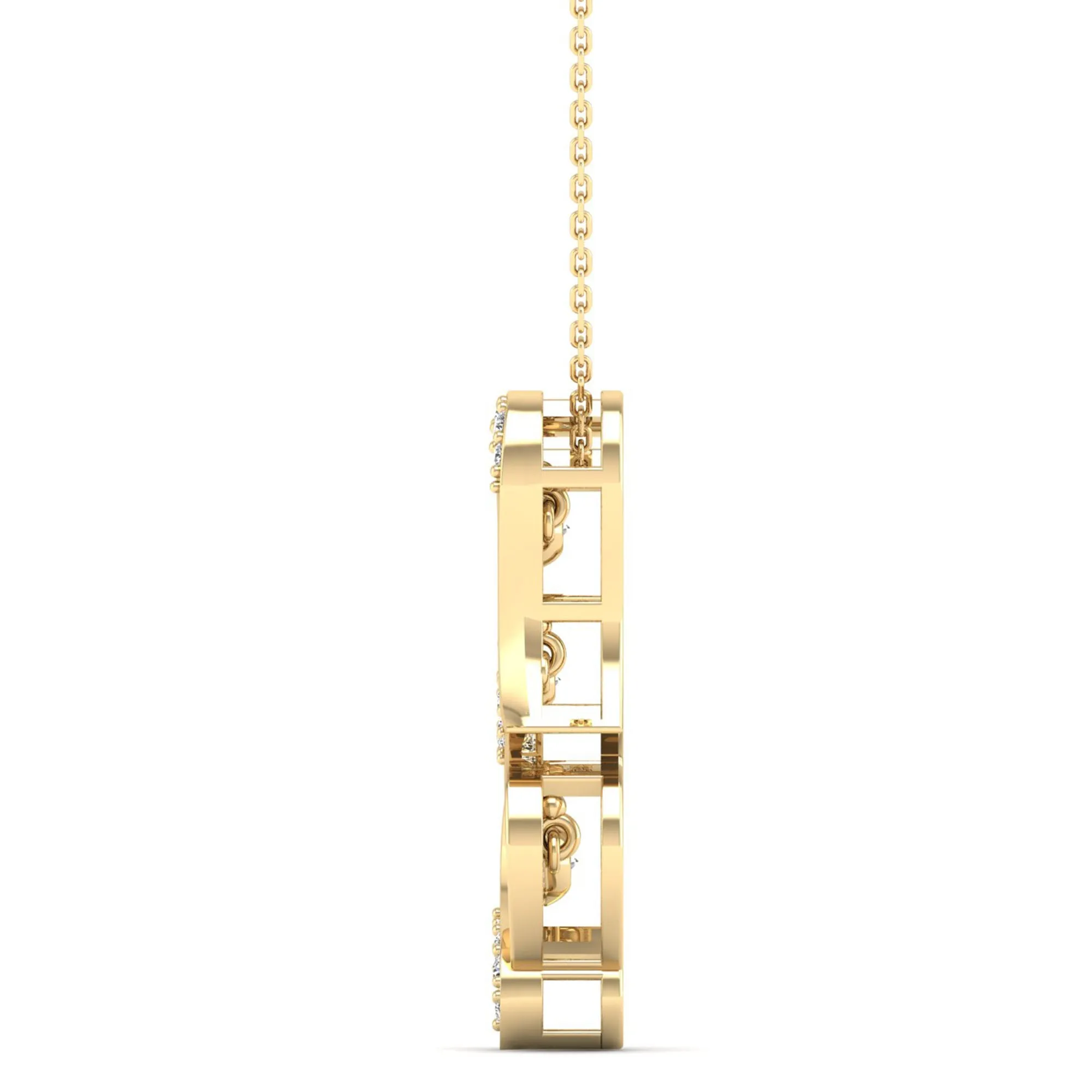 Triple Heart Dancing Diamond Pendant