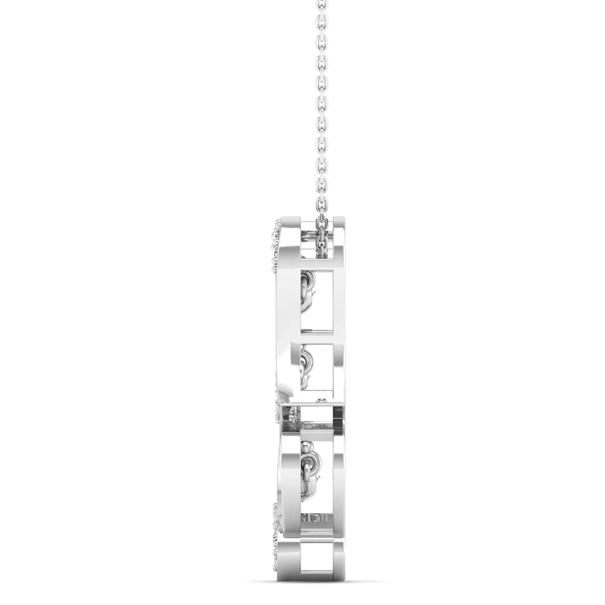 Triple Heart Dancing Diamond Pendant
