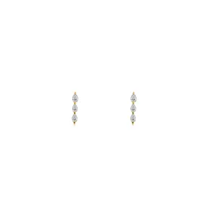 Triple Pear Diamond Drop Earrings