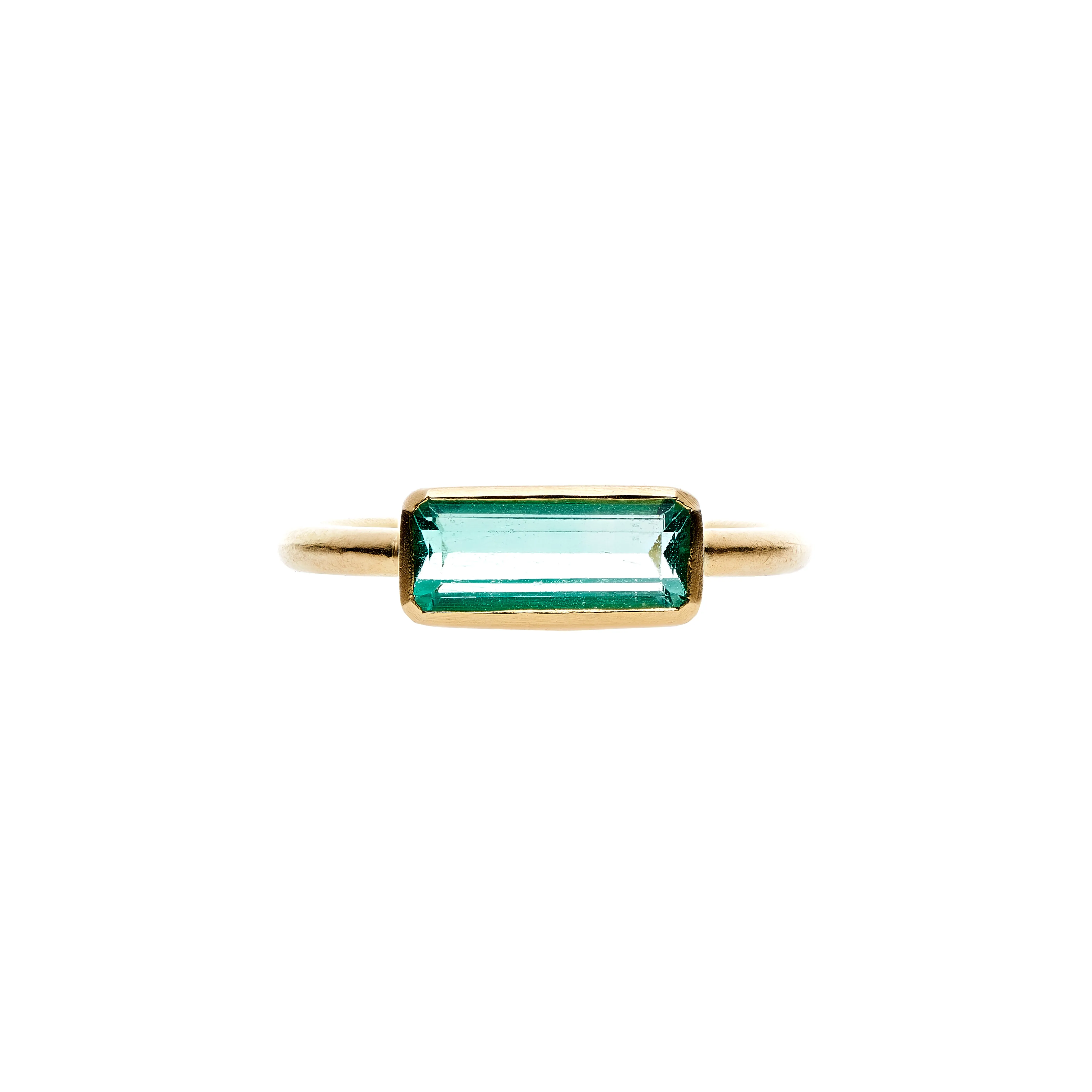 Tura Sugden 18k/22k Colombian Emerald East/West Solitaire Ring- 1.38ct