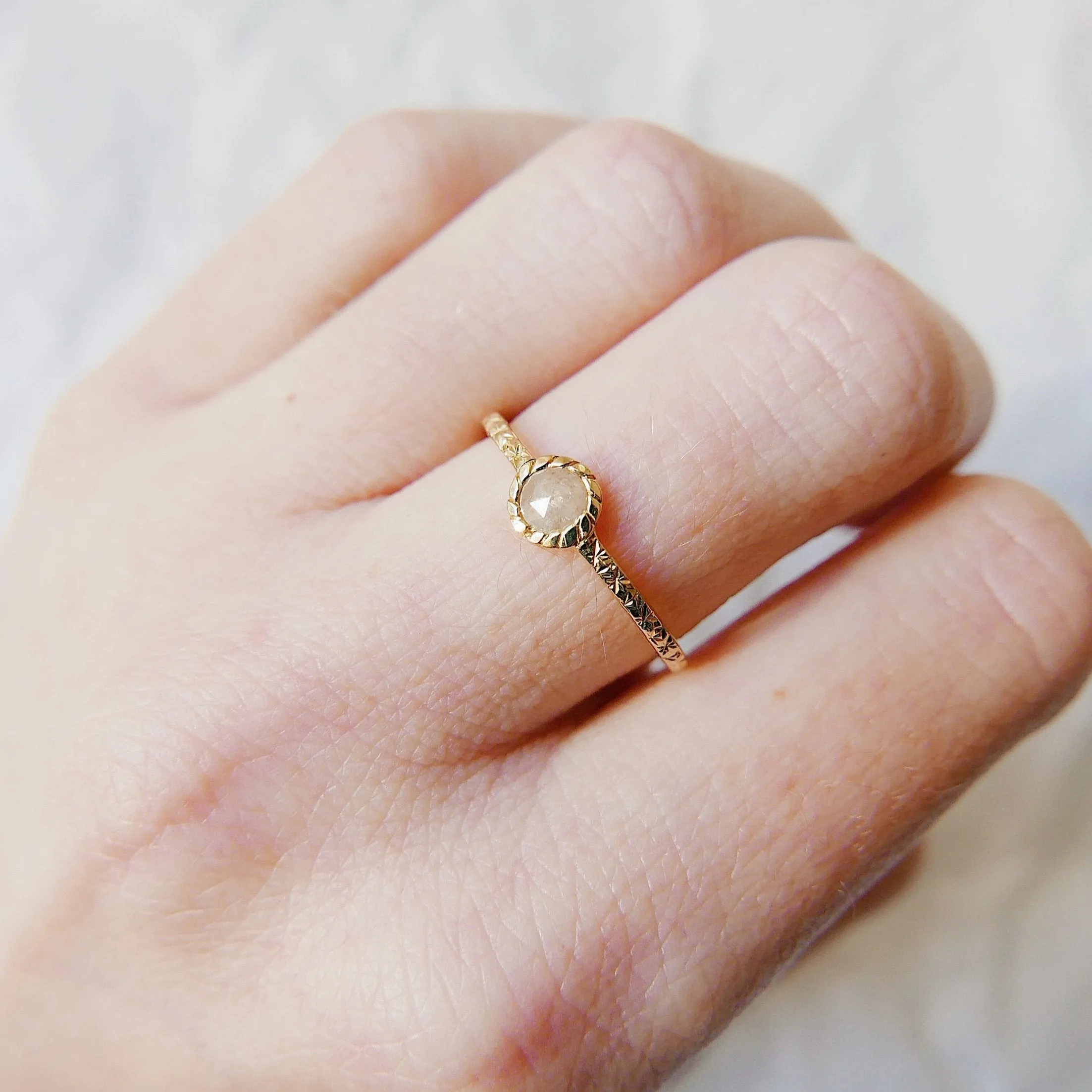 Twist Rustic Diamond Ring