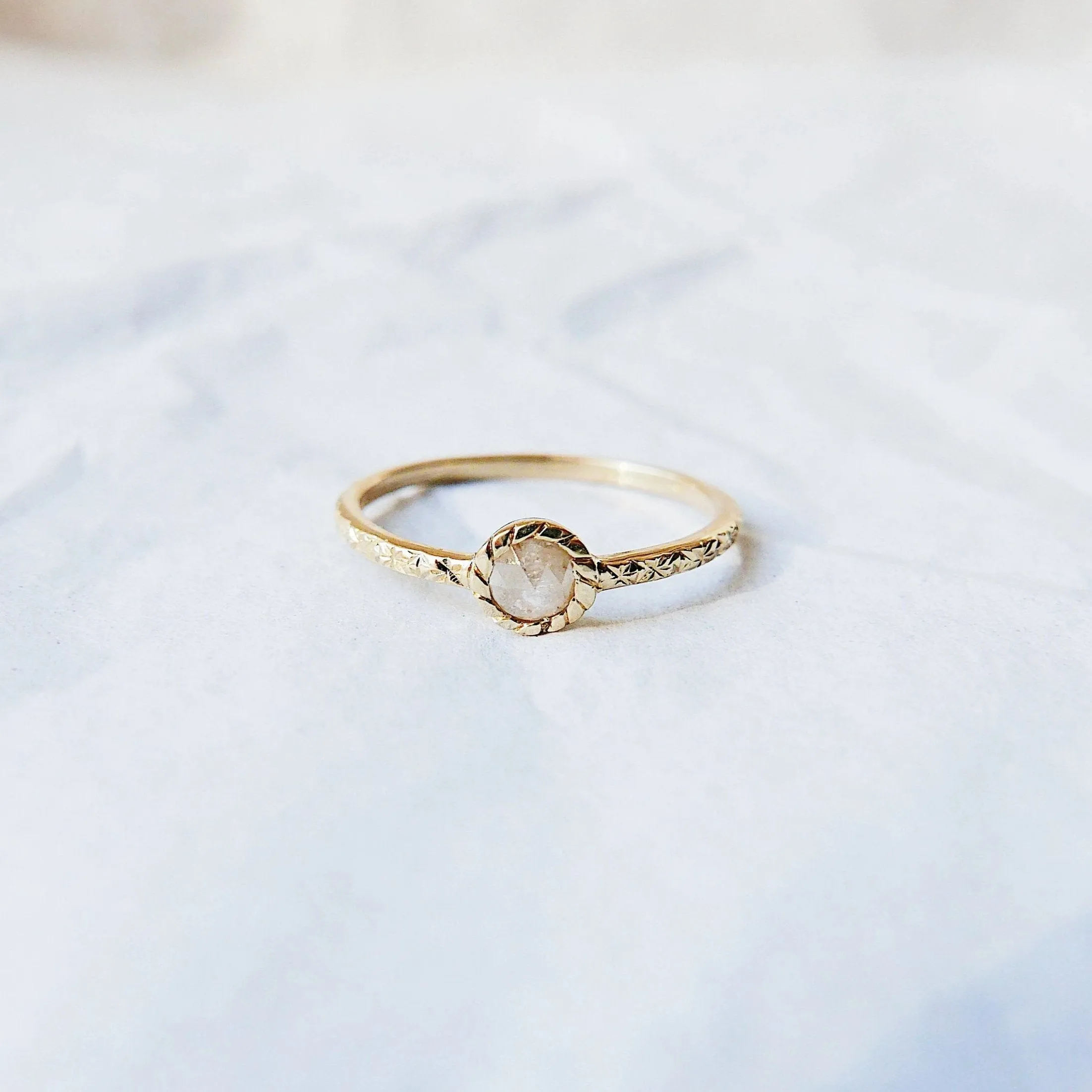 Twist Rustic Diamond Ring