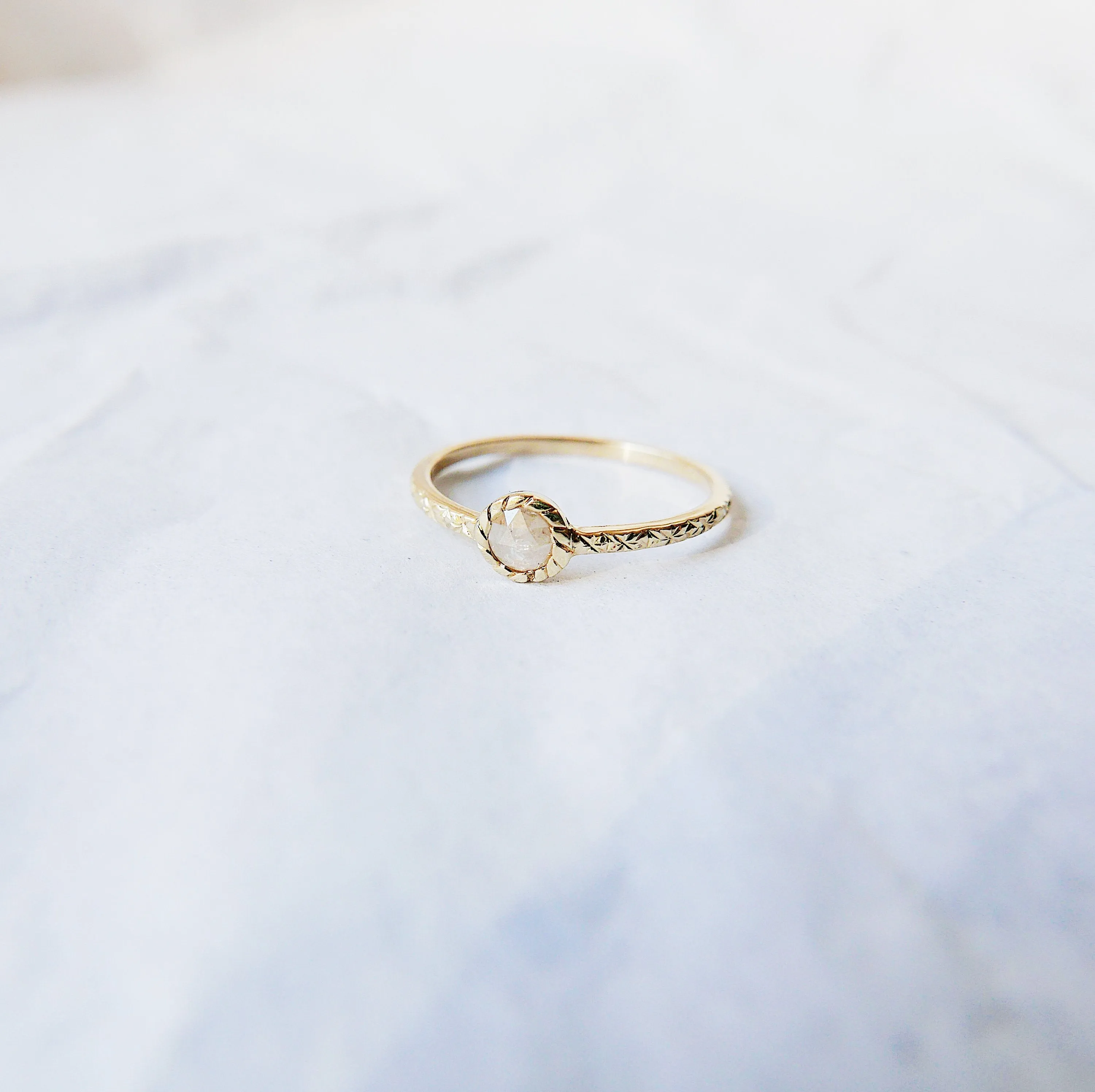 Twist Rustic Diamond Ring