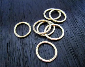TWO Gold Bronze Large Round Jewelry Links (set of two) (N)