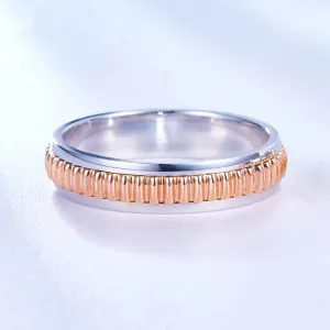 Two Tone Diamond Couple Wedding Rings