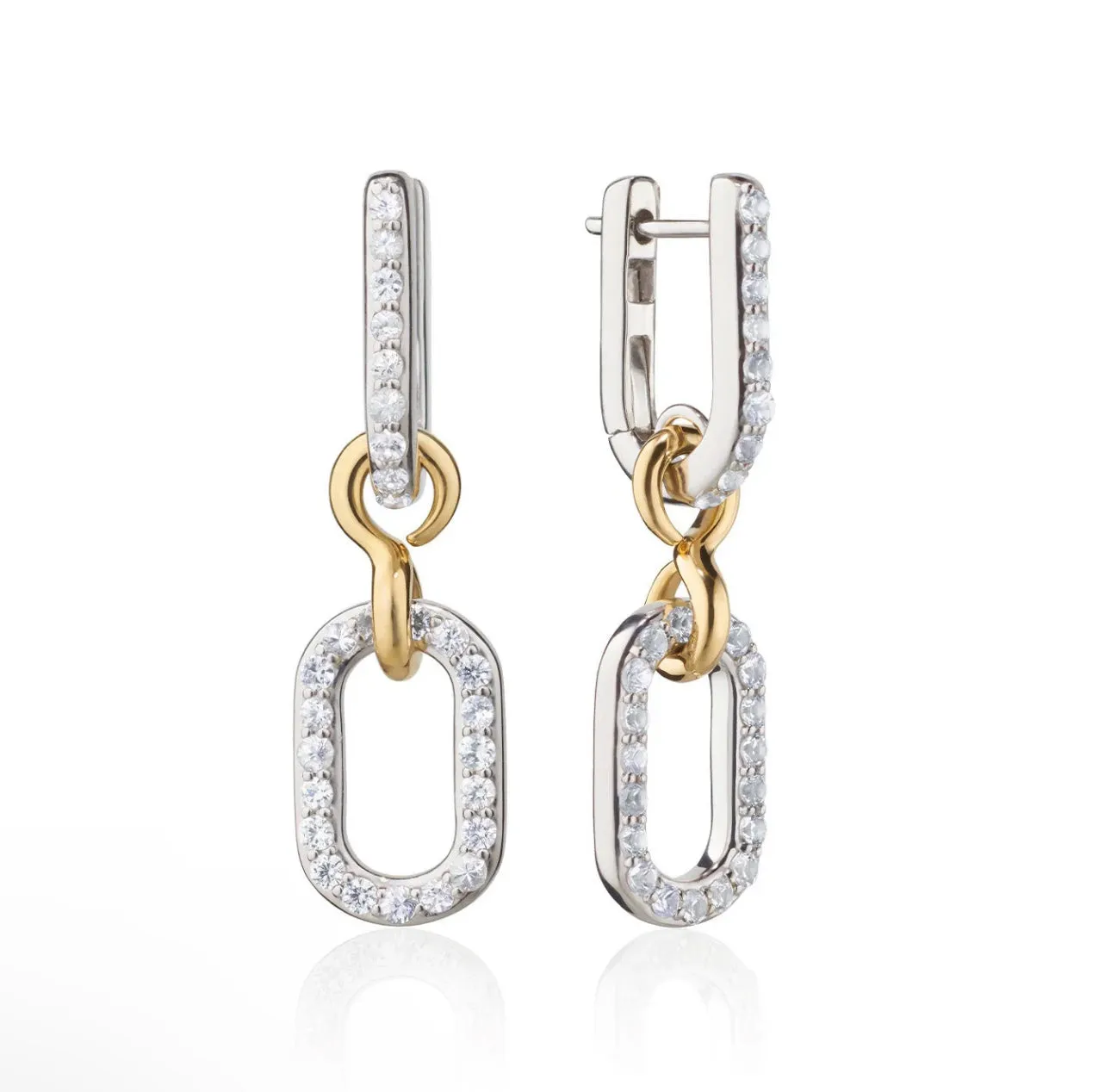 Two Tone Drop Earrings