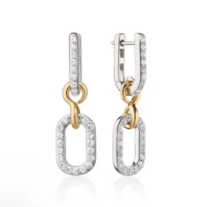 Two Tone Drop Earrings