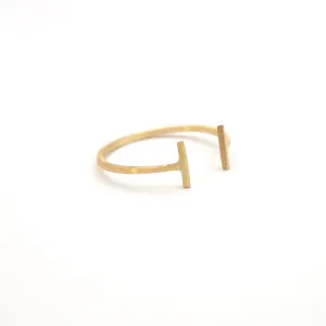 Unique & Minimalist Hand-Made Open Parallel Bar Ring - 0155