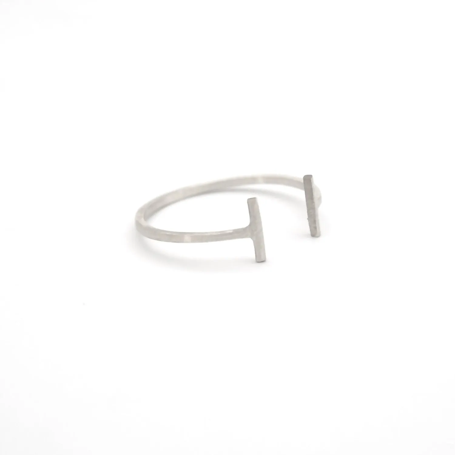 Unique & Minimalist Hand-Made Open Parallel Bar Ring - 0155