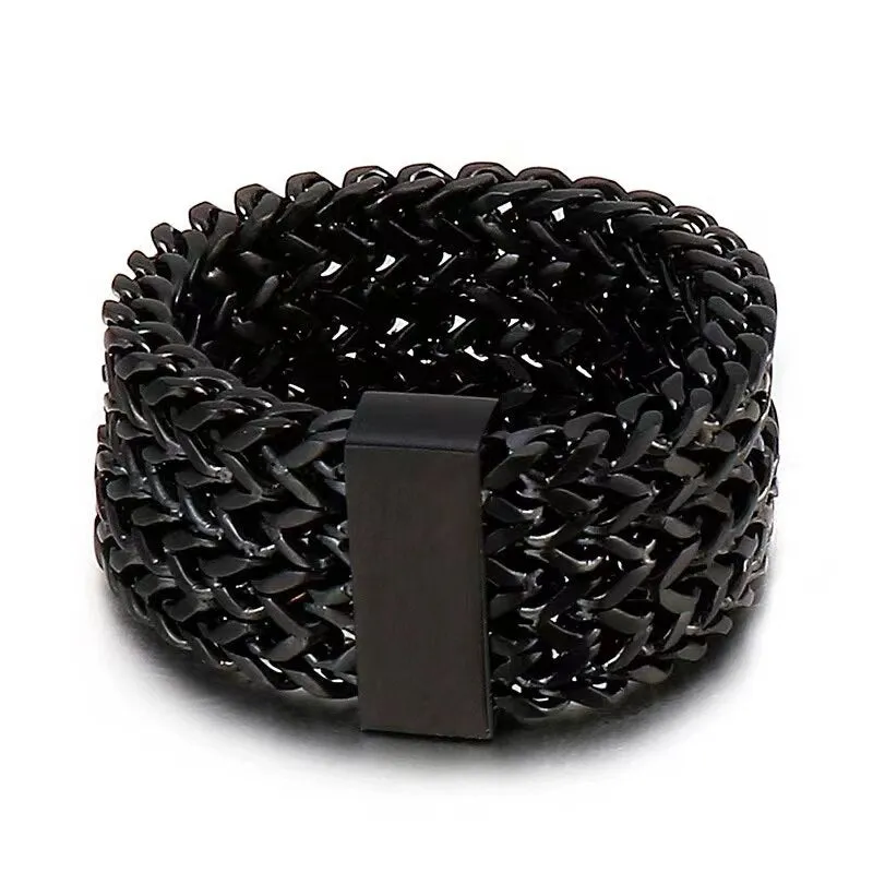 Unique Link Chain Ring Gold Wedding Men Jewelry