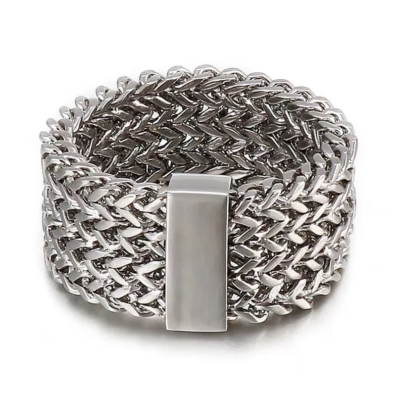 Unique Link Chain Ring Gold Wedding Men Jewelry