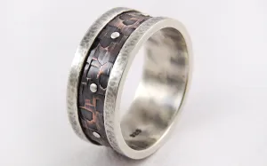 Unique rustic mens wedding band