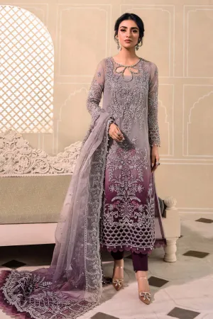 Unstitched MBROIDERED - Plum BD-2605 | Maria B Mbroidered Heritage Luxury Edition 2023 | Unstitched Embroidered Organza Suits
