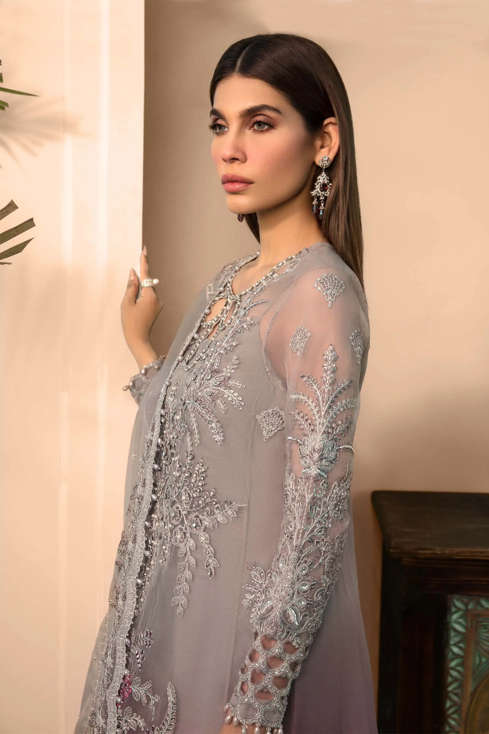 Unstitched MBROIDERED - Plum BD-2605 | Maria B Mbroidered Heritage Luxury Edition 2023 | Unstitched Embroidered Organza Suits