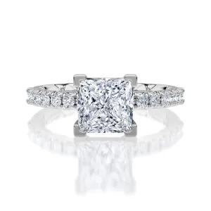 V-Tip Prong Princess Cut Diamond Engagement Ring