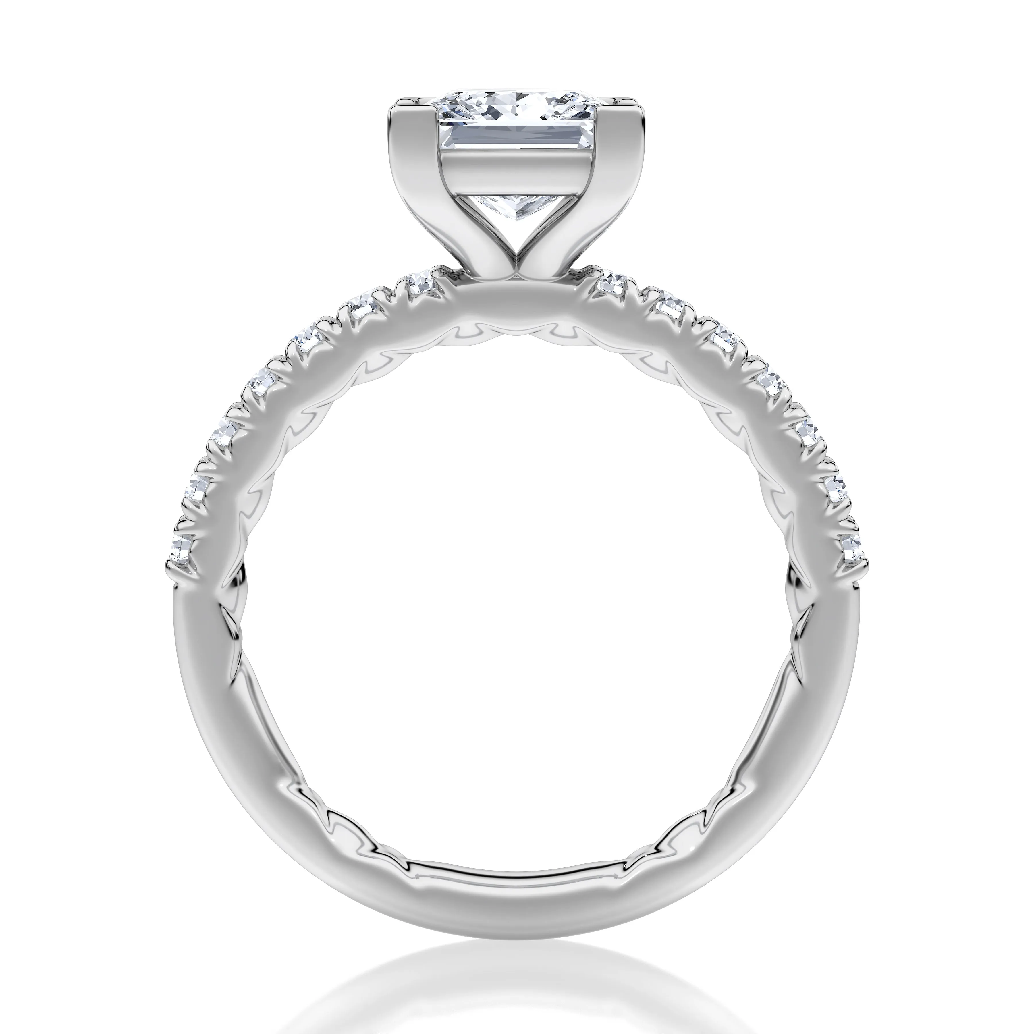 V-Tip Prong Princess Cut Diamond Engagement Ring